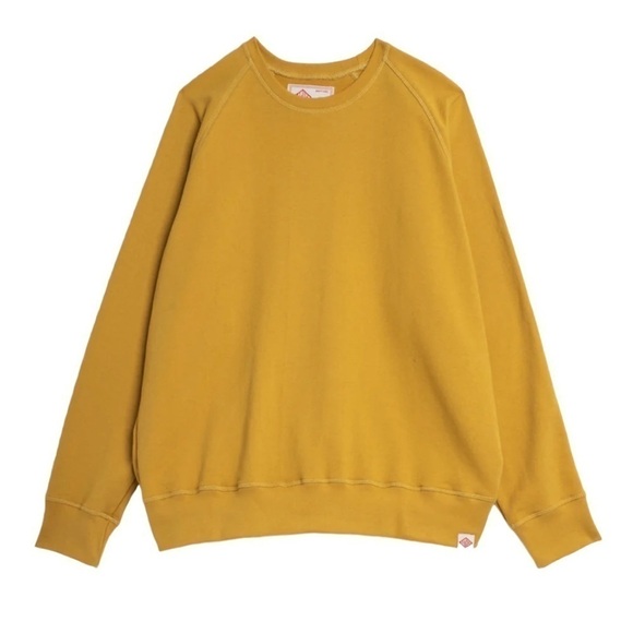 Bather Tuscan Crewneck Sweatshirt Mustard Yellow Organic Cotton NWT - Picture 1 of 12